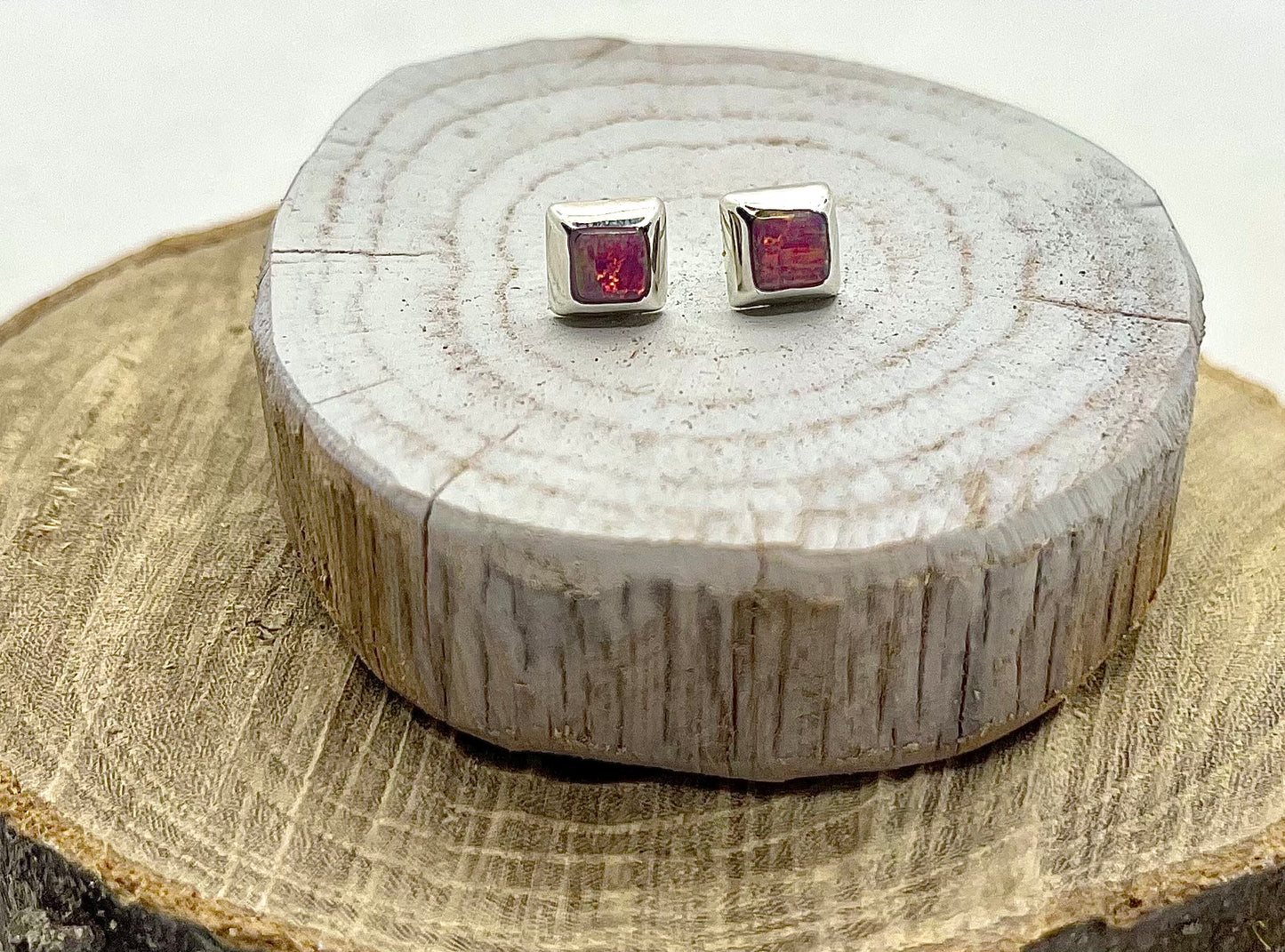 Pretty Lil’ Square Pink Studs