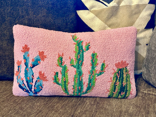 Pretty Little Cactus Hook throw Pillow