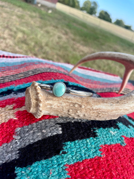 Silver bracelet with stone 2 cuff