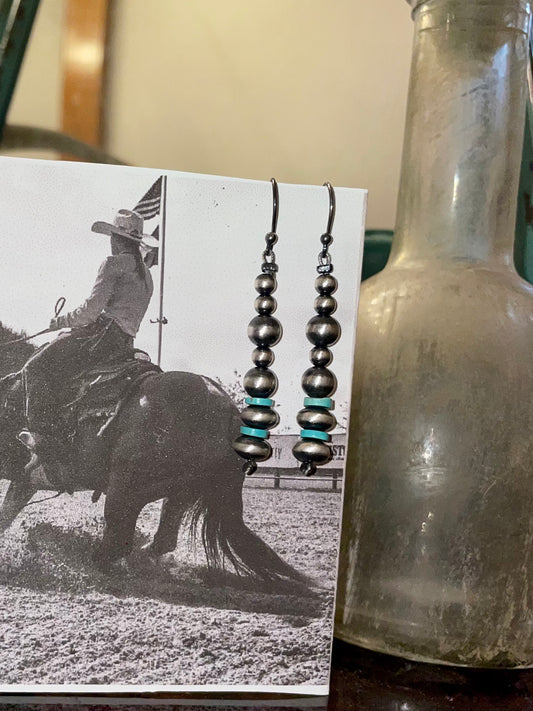 Oxidized Navajo silver & TQ hook