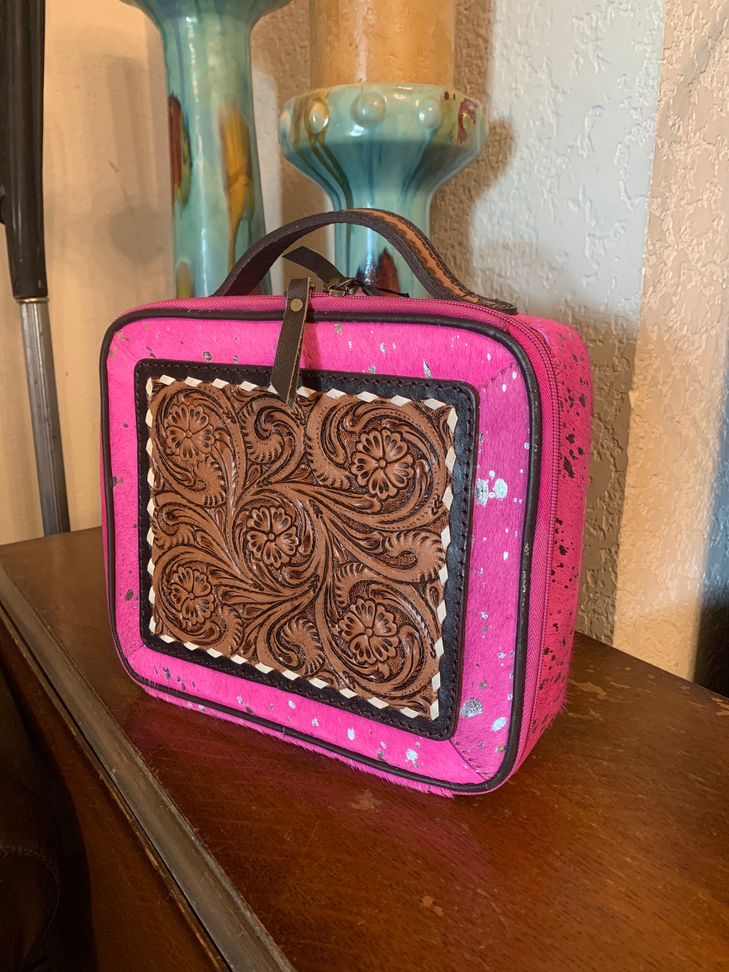 Jewelry Case Large Pink Acid Wash