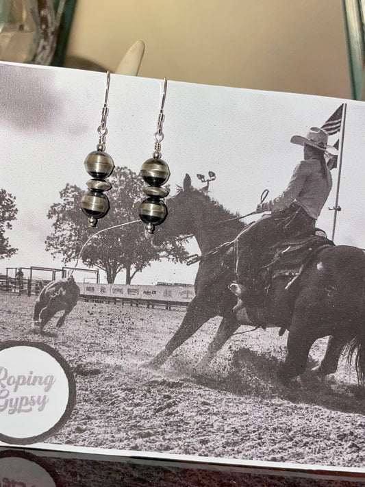 Small Oxidized Navajo Pearl hooks