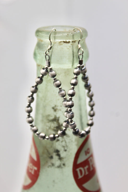 Sterling Silver Navajo Pearl Teardrop Earrings