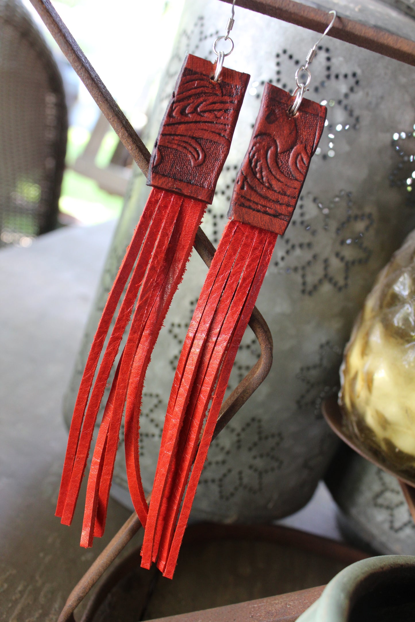 Leather Fringe Earrings